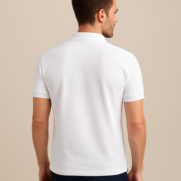 Elite Contrast PK Polo – white  💎