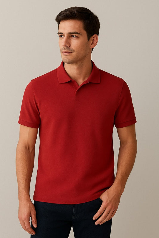 🍷 Luxury PK Polo – Solid Burgundy
