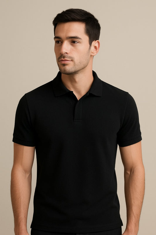 ✨ Luxury Contrast PK Polo T-Shirt –  black  ✨